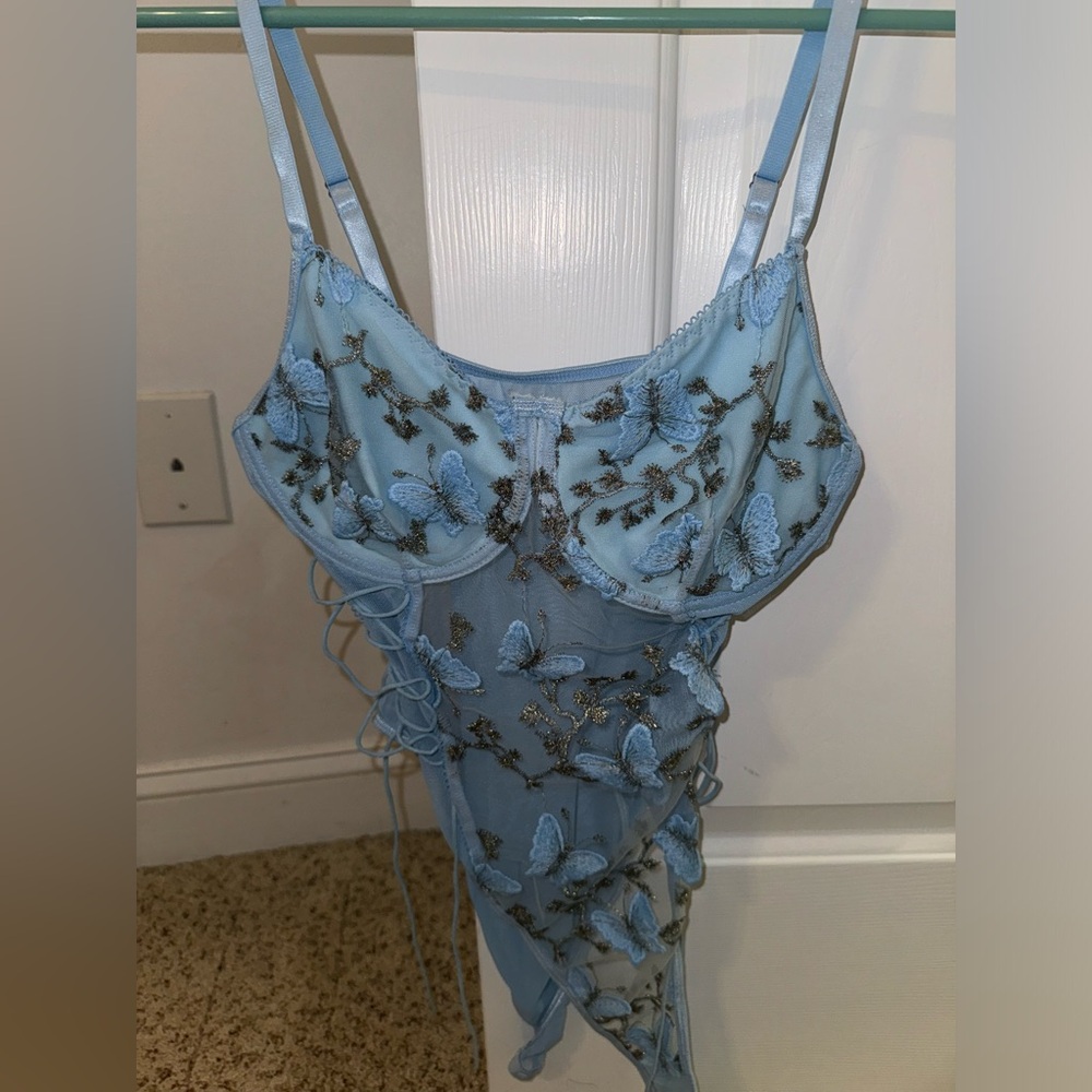 Butterfly sheer body suit